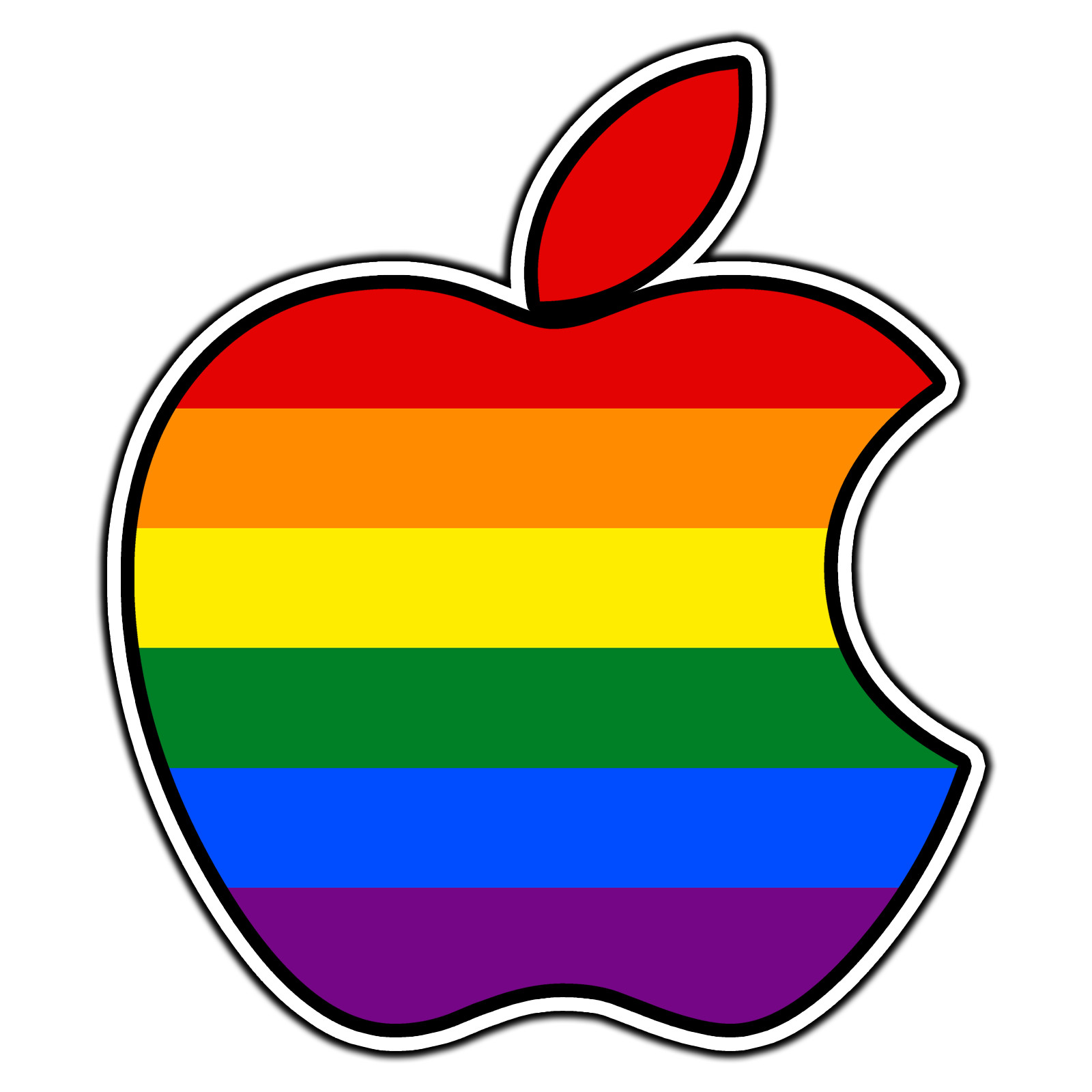 Apple Pride Logo #6 Sticker Waterproof Vinyl Decal Die-Cut Laptop Car
