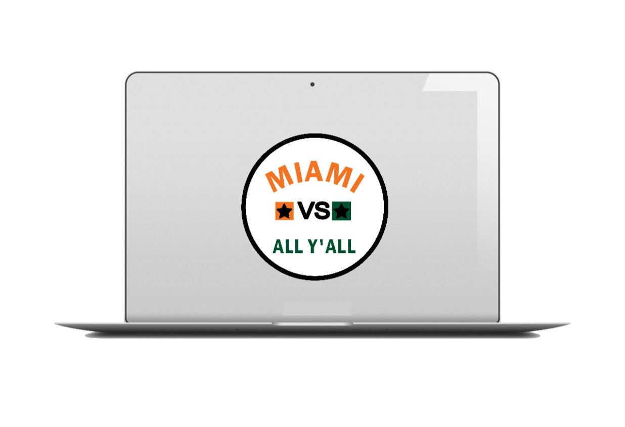 Miami – VS All Y'all – 4" Handmade Vinyl Decal Vehicle Laptop Cooler Grill Decor