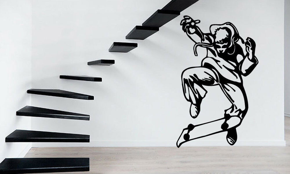 Guy On Skateboard Extreme Street Sport Sign Wall Mural Vinyl Art Sticker z851