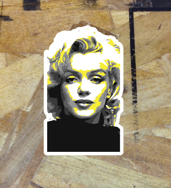 Marilyn Monroe Gray Yellow Graphic Vinyl Sticker Decal Vintage style 5" Tall