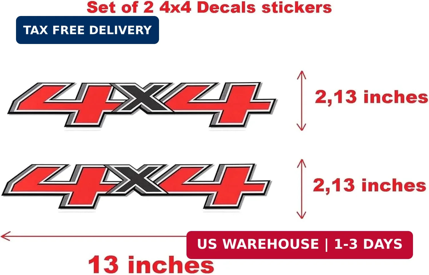 Set of 2 PCS 4×4 Decals Stickers Compatible with 2014-2018 Chevy Silverado