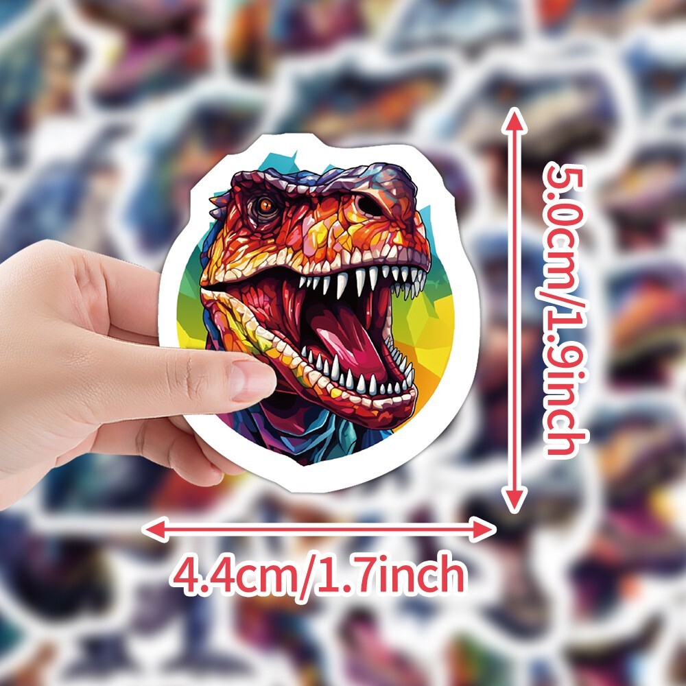 50pcs Waterproof Vinyl Stickers T-Rex Dinosaur Luggage Phone Laptop Water Bottle