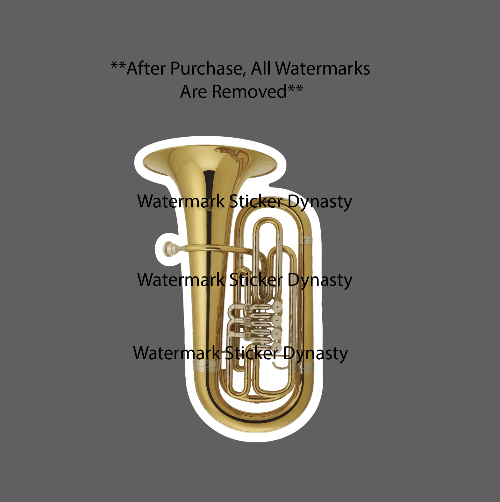 Tuba Sticker Waterproof Decal Band Instrument Jazz Music Song Gift NEW