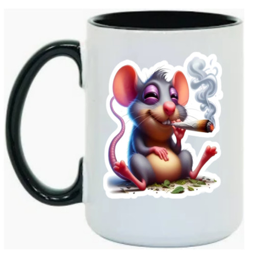A Cool Mouse Enjoying A Smoke Durable, High Quality, Easy To Apply Vinyl Sticker
