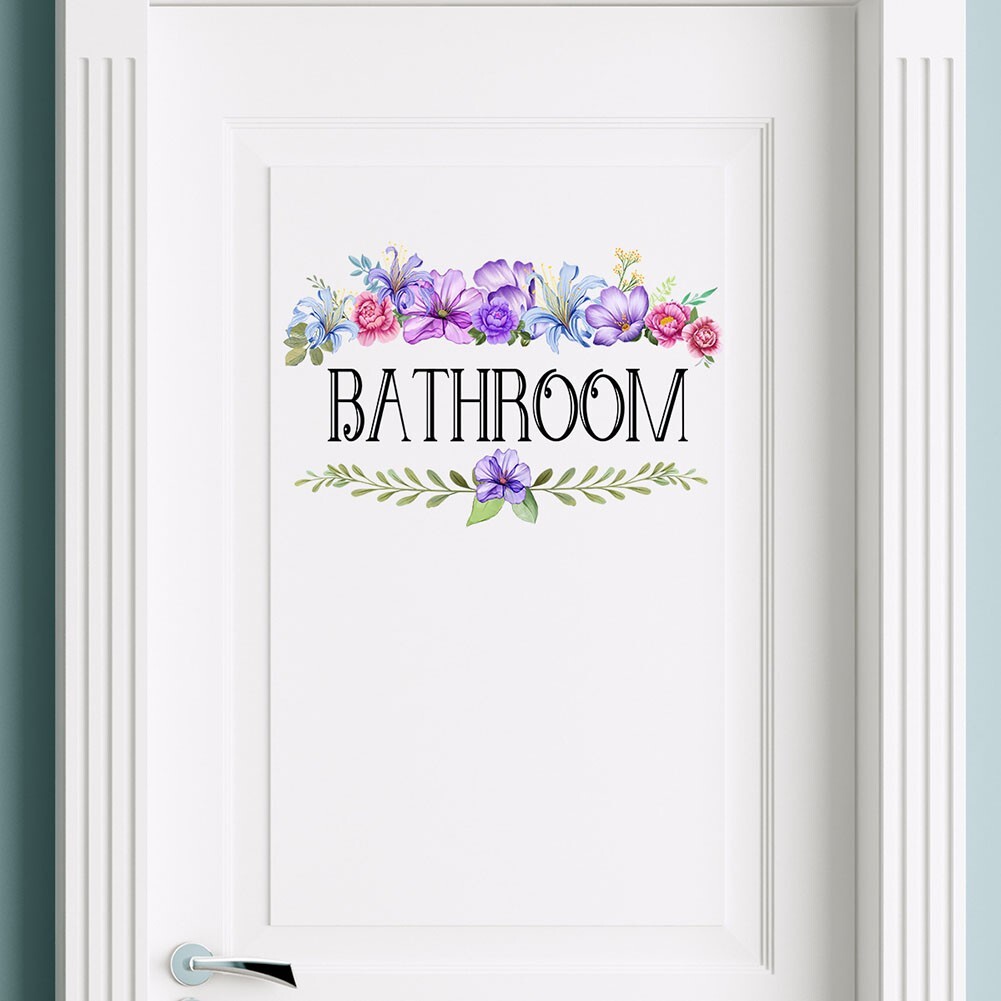 Waterproof Vinyl Wall Sticker Bathroom Door Sign Easy Application Removable