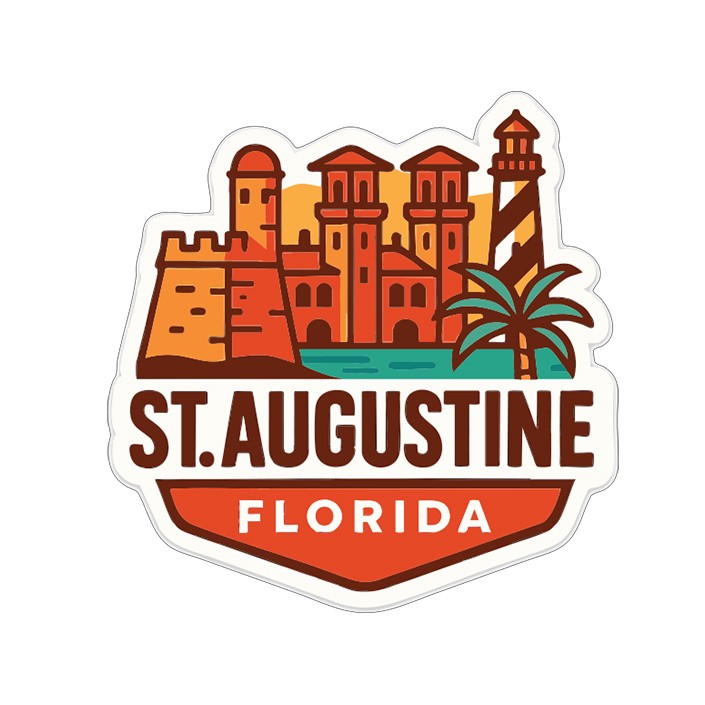 St Augustine Sticker Decal Vinyl Die-Cut City Skyline Landmark Design