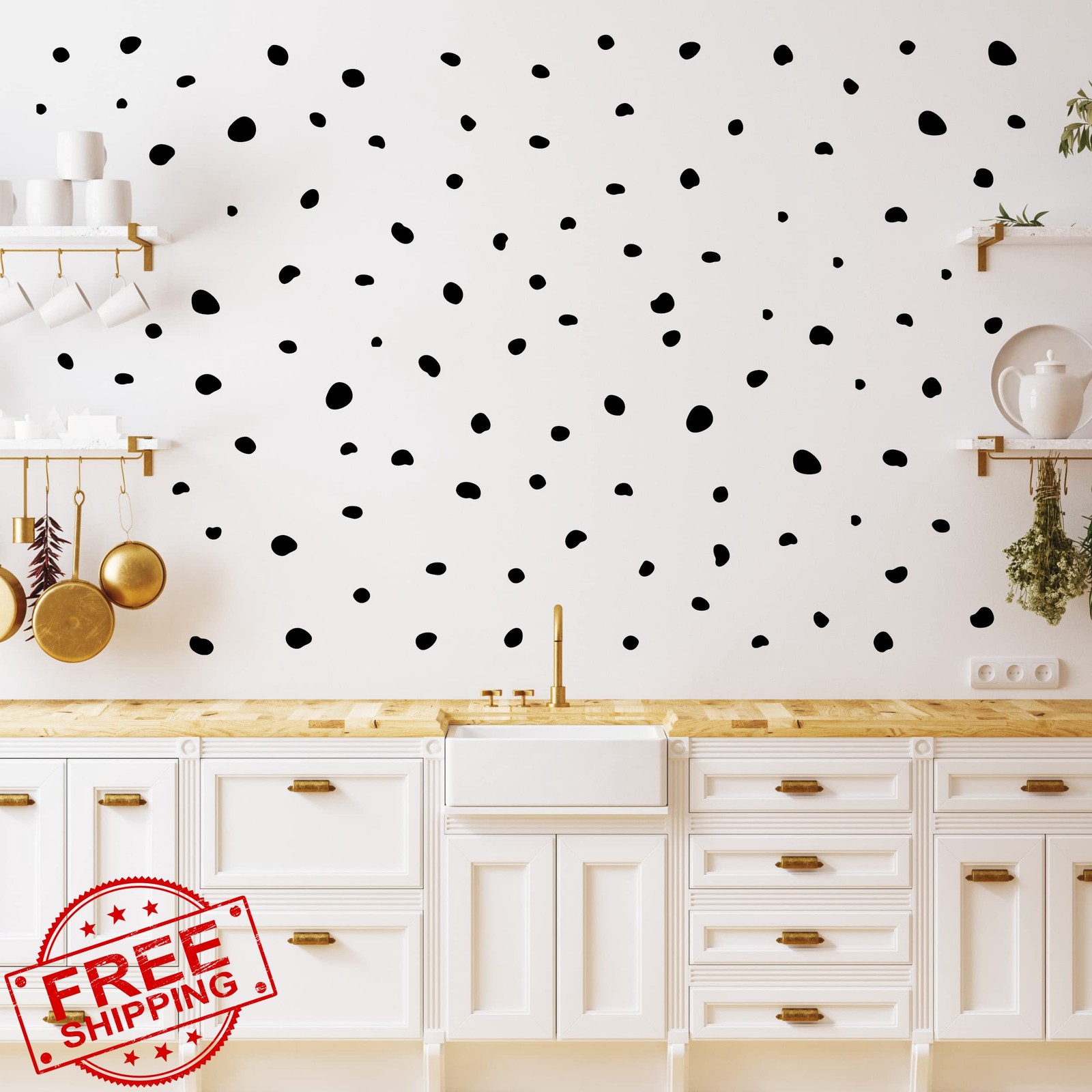WALL PALZ Black Dots 216pc wall decals