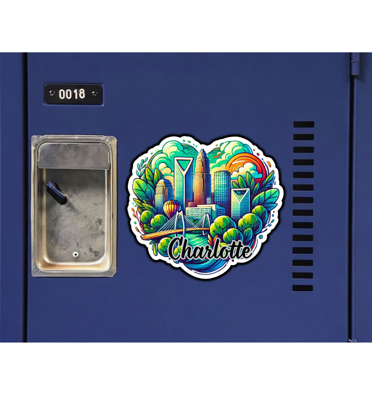 Charlotte North Carolina Fridge Magnet or Laptop Sticker