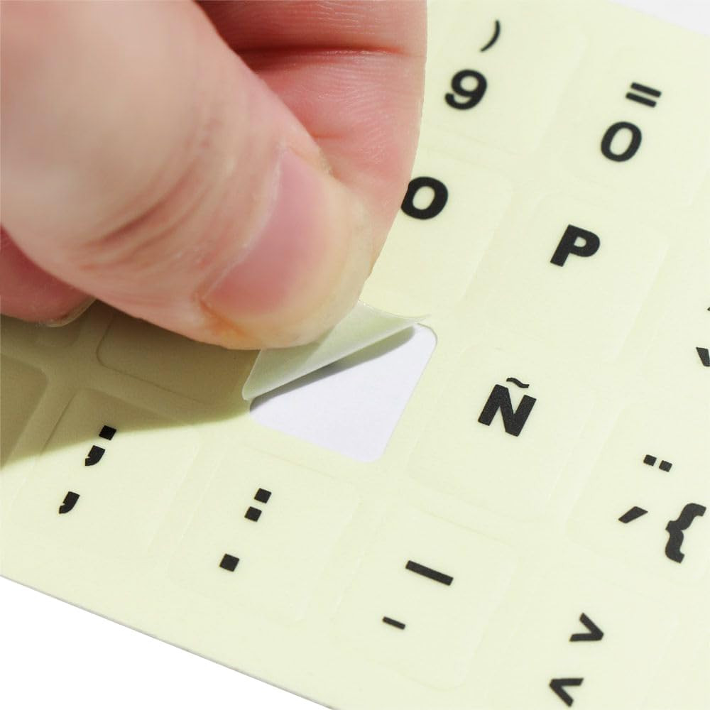 English Sticker Glow in the Dark, Luminous Replacement Keyboard Sticker for Lapt