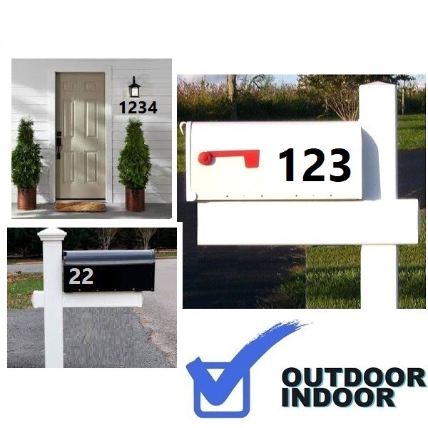Mailbox Address locker Numbers Decal Sticker Window Door Wall Sign EBRIMA FONT