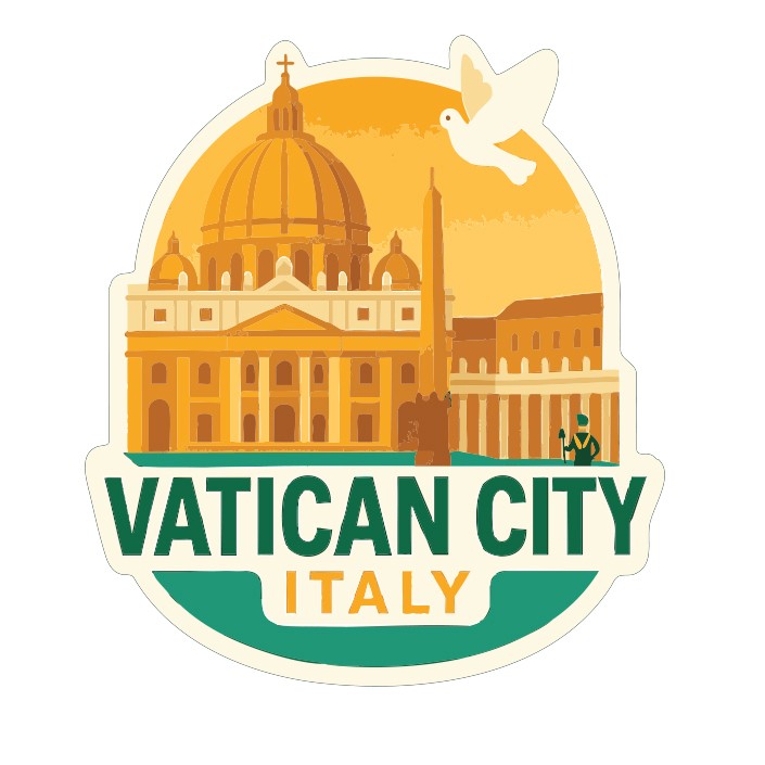 Vatican City Italy Sticker Decal Vinyl Die-Cut City Skyline Landmark Design