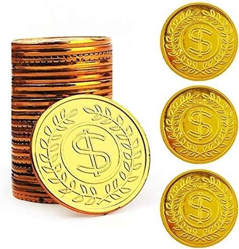 TCOTBE Pirate Gold Coins Plastic Set of 100,Play Treasure for…