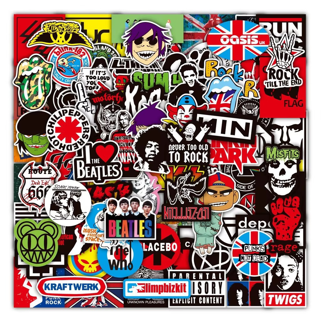 100PCS Rock Band Stickers Lot Punk Music Heavy Metal Bands Sticker Decal