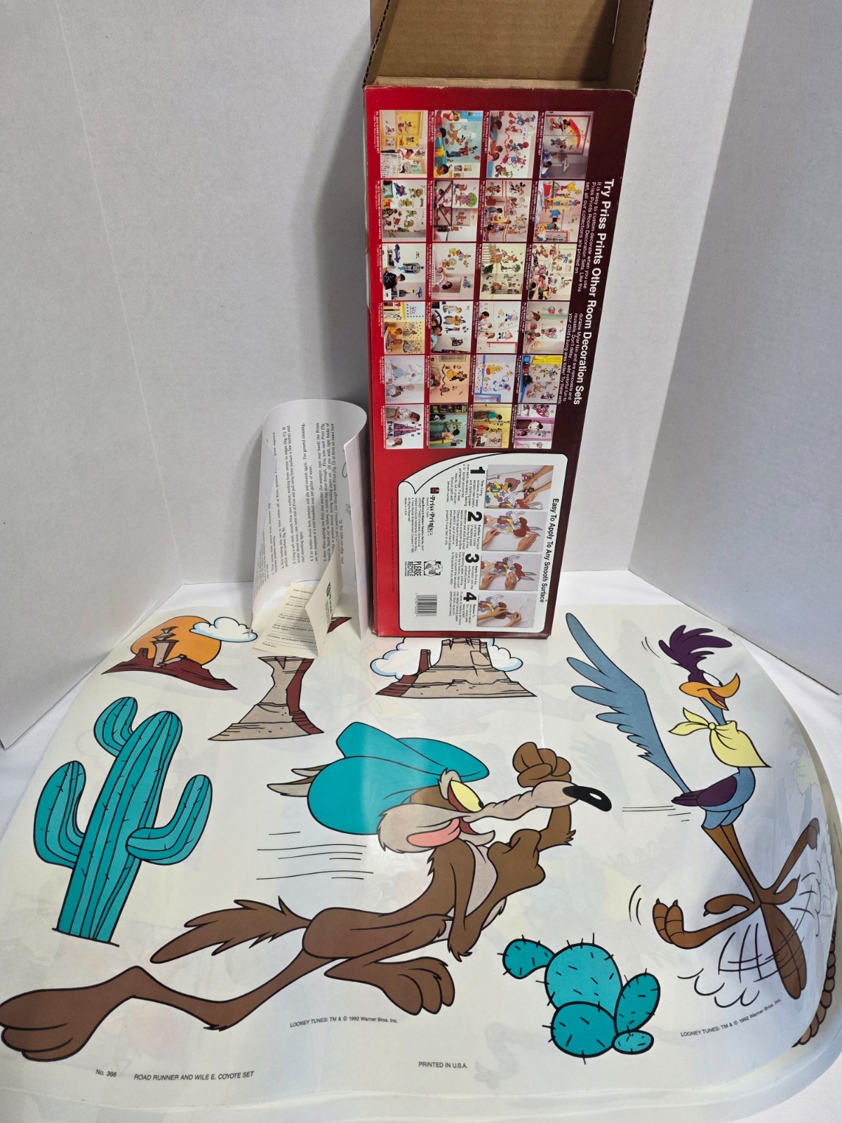 PRISS PRINTS JUMBO STICK UPS 15 PC SET LOONEY TUNES 1992 ROAD RUNNER BUGS TWEETY