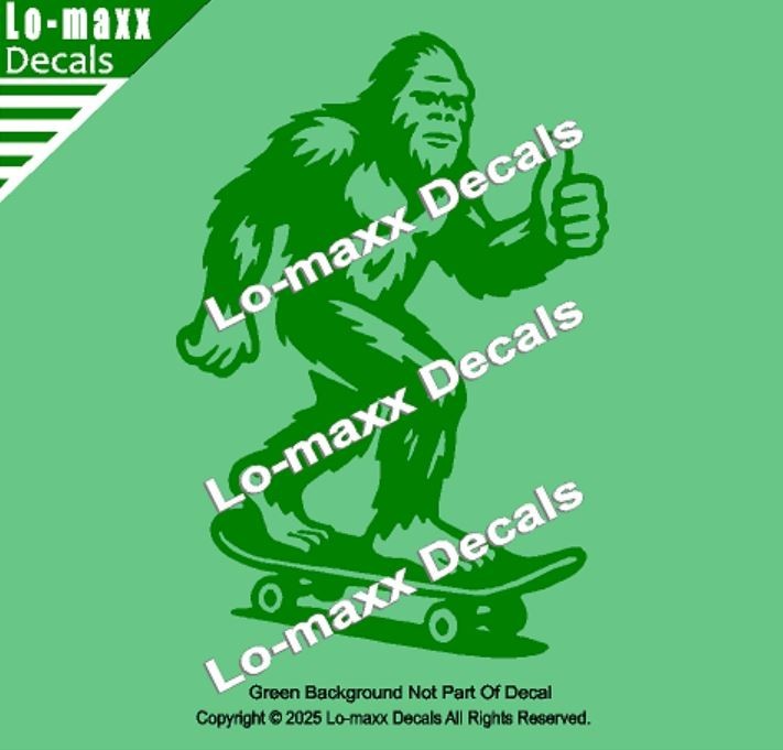 Sasquatch Yeti Skateboard Car Truck Funny Bigfoot Vinyl Sticker Die Cut Decal