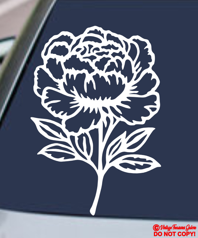 PEONY FLOWER Vinyl Decal Sticker Car Rear Window Wall Bumper PAEONY PEONIES