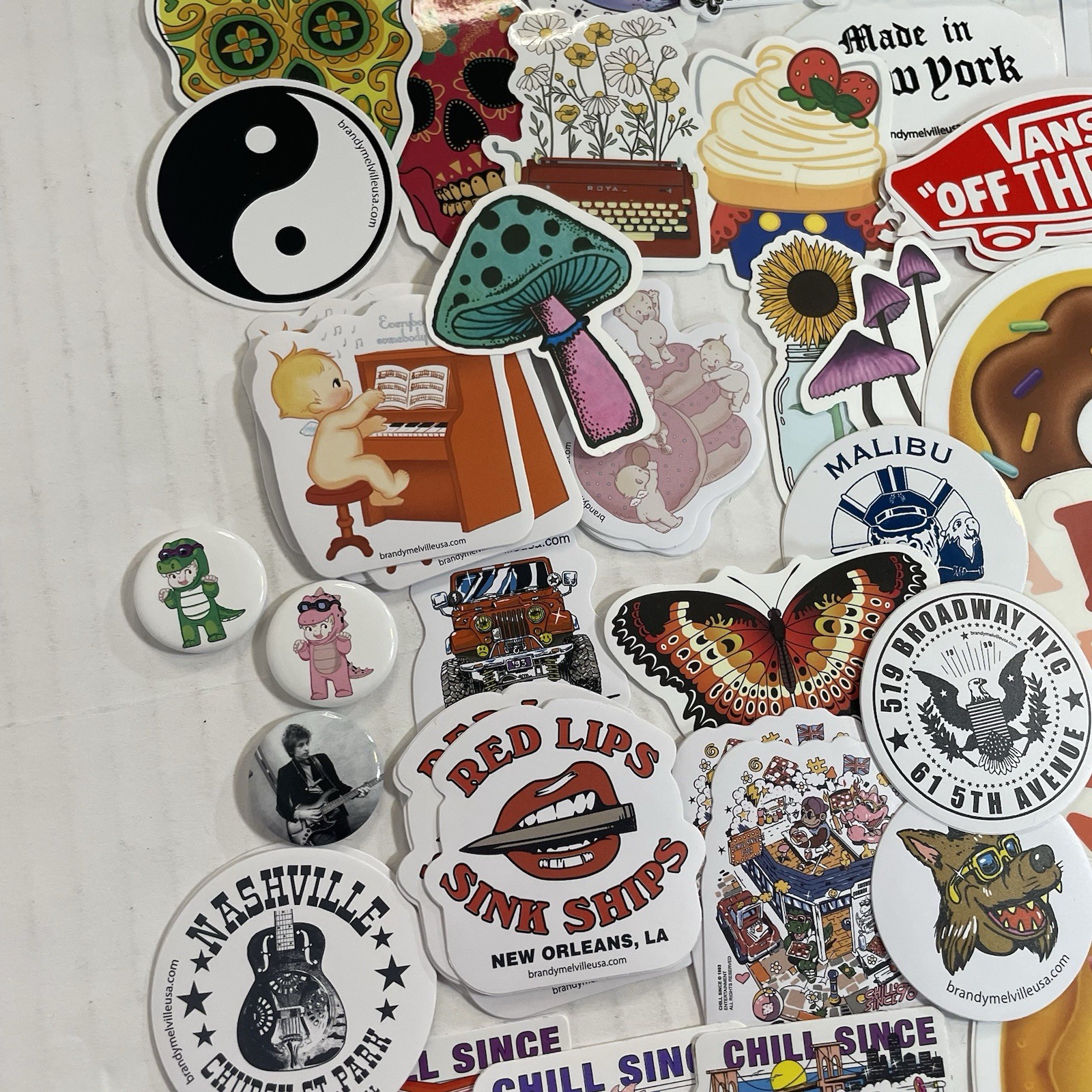Trending Brands Stickers Assorted 120+ Brandy Melville Pura Vida Olipop Food