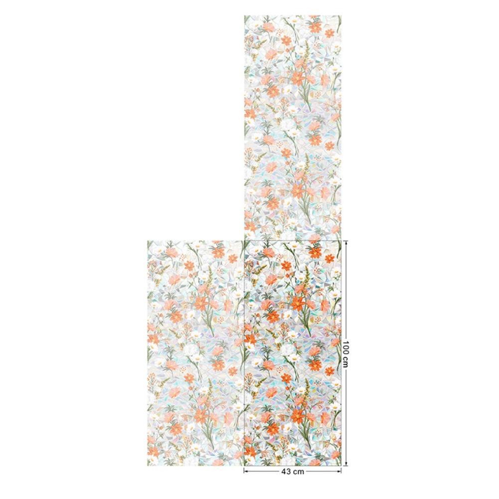 For Rainbow Static Window Film 1M2M Floral PVC Design for Beautiful Glass Decor