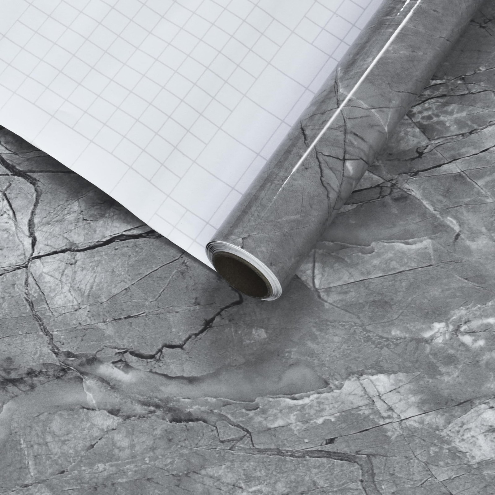Gray Marble Contact Paper for Countertops Cabinets 16x354inch Glossy Marble P…