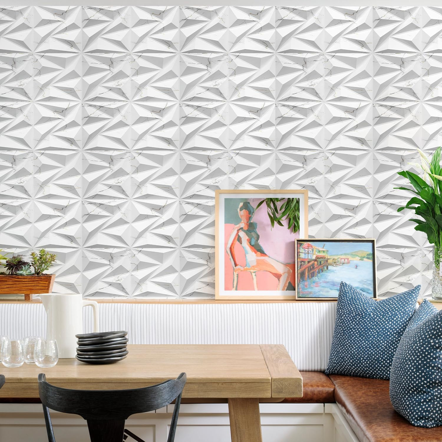 33 Pack 3D Diamond Textured Wall Panels for Elegant Home Decor