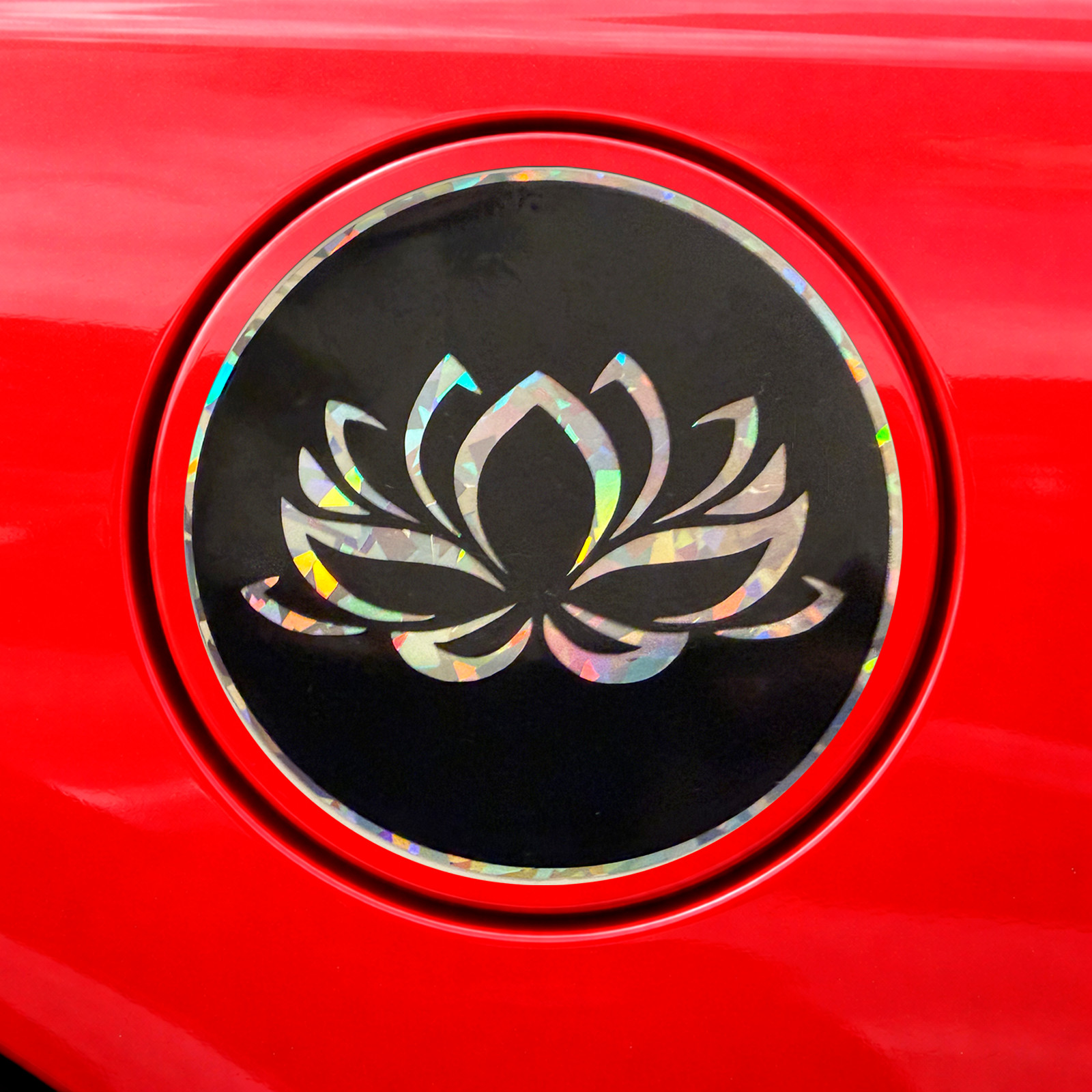 Holographic Lotus Flower Sticker Spiritual Vinyl Decal Car Laptop 3.5in