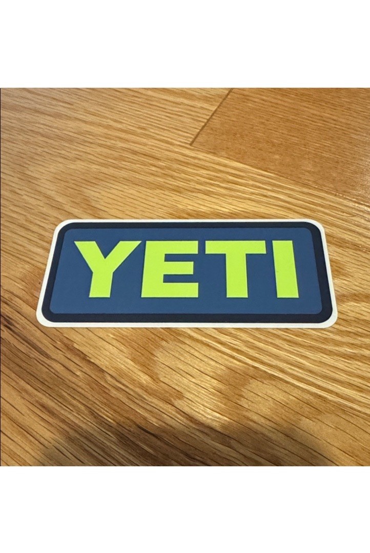 YETI Logo Stickers Lot of 5 Multicolor Rectangle Decals for Adults