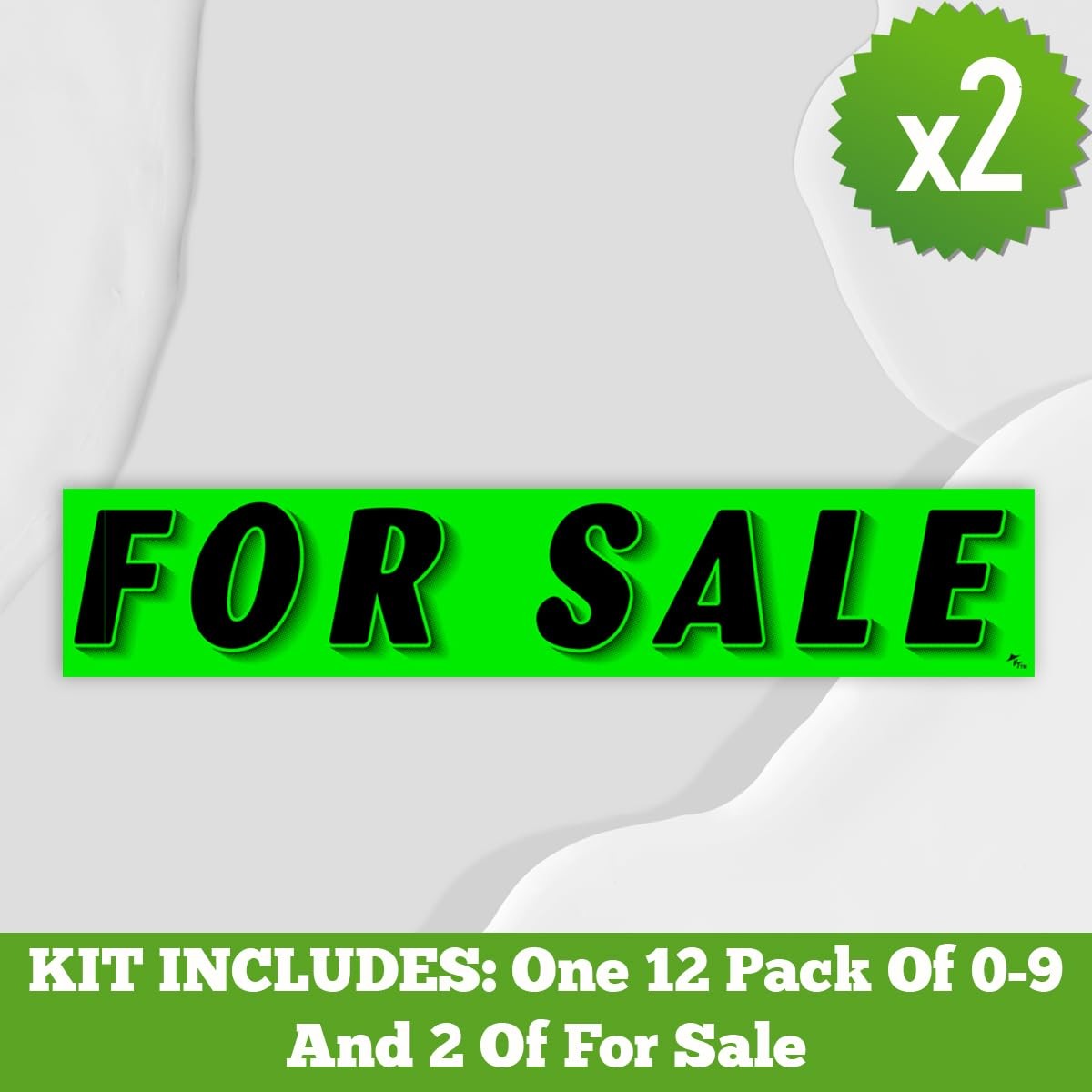 Vinyl Number and Decals 13 Dozen Car Lot Windshield Pricing Stickers (Green 2…