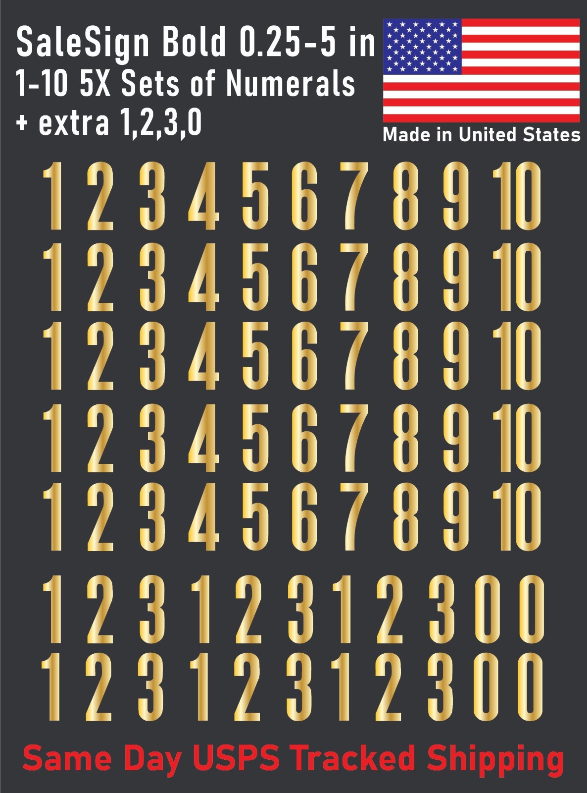 1-10 5x+ Sale Sign Outdoor Vinyl Decal Numbers for Address Mailbox Doors Lockers