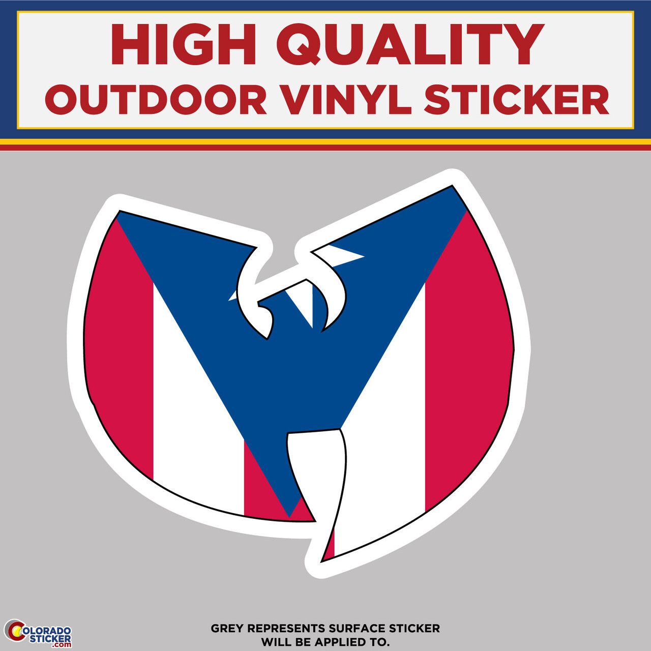 Wu Tang Clan Puerto Rican Flag, High Quality Vinyl Stickers