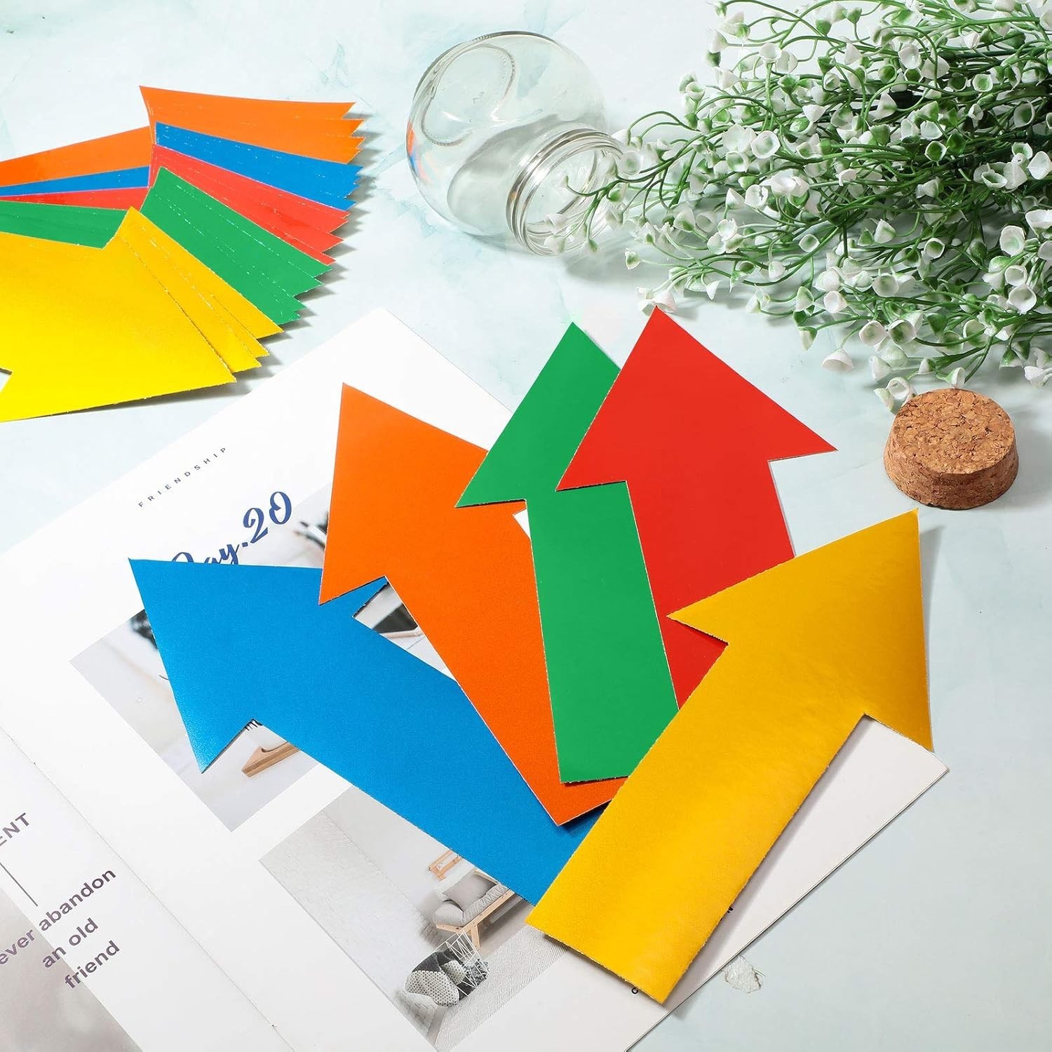 40 Pieces 8 Inch Arrow Sticker,Removable Adhesive Directional Sign Floor Deca…