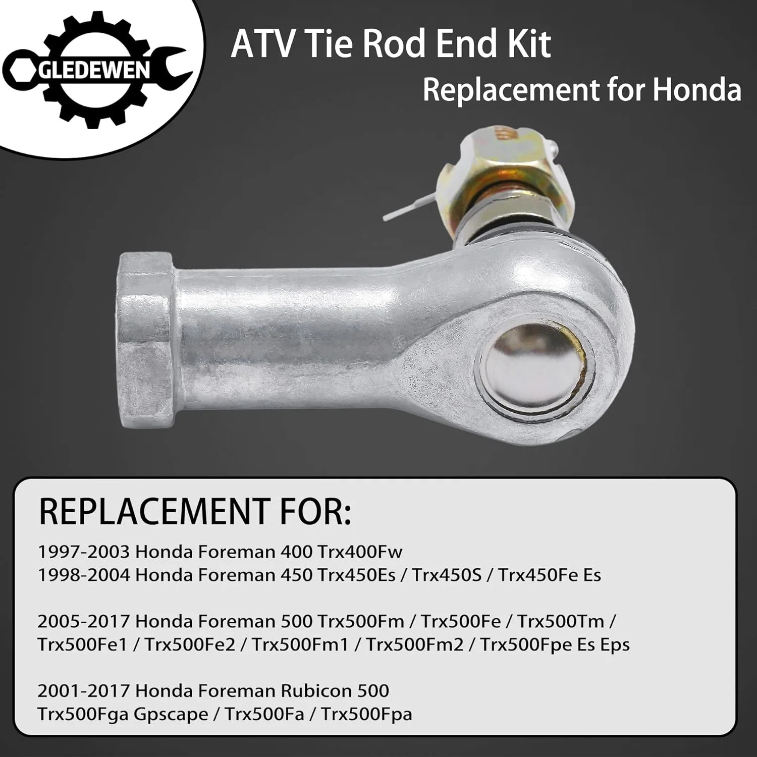 Tie Rod End Kit, Compatible With 1997-2017 Honda Foreman 400/450 / 500, 2001-201