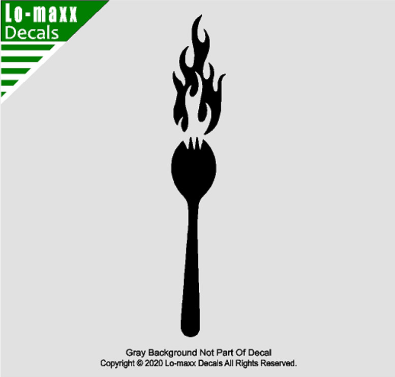 Flaming Spork Original Art High Quality Various Colors Sizes Die Cut Vinyl Decal