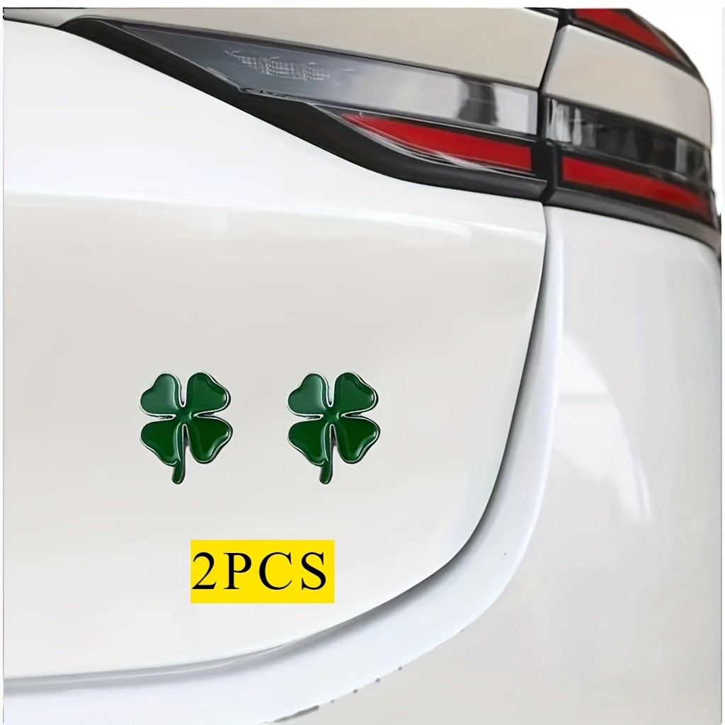 Upgraded Economical Stylish 2PCS 3D Zinc Alloy Four-Leaf Clover Car Tail Emblems