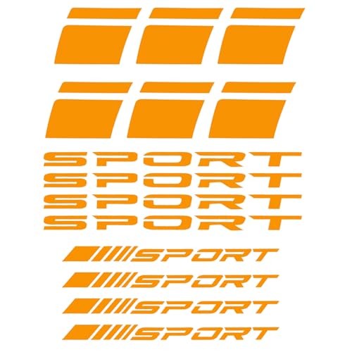 14PCS Car Decal Stickers, Auto Wheel Reflective Personality Stripes, Orange