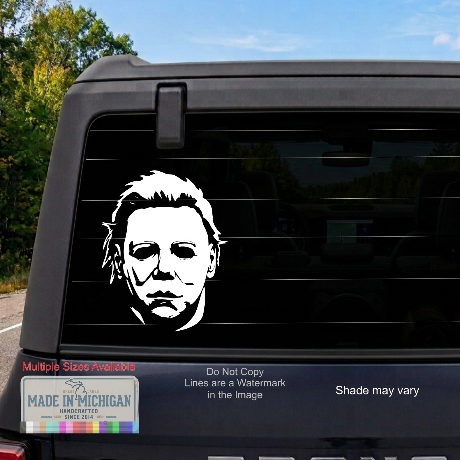 Michael Myers Decal Horror Movie Car Window Sticker Halloween Killer Slasher Him