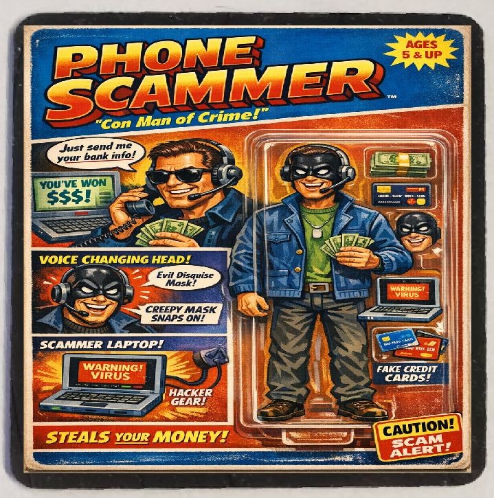 Action Figure Funny Scammer Refrigerator Magnet M286