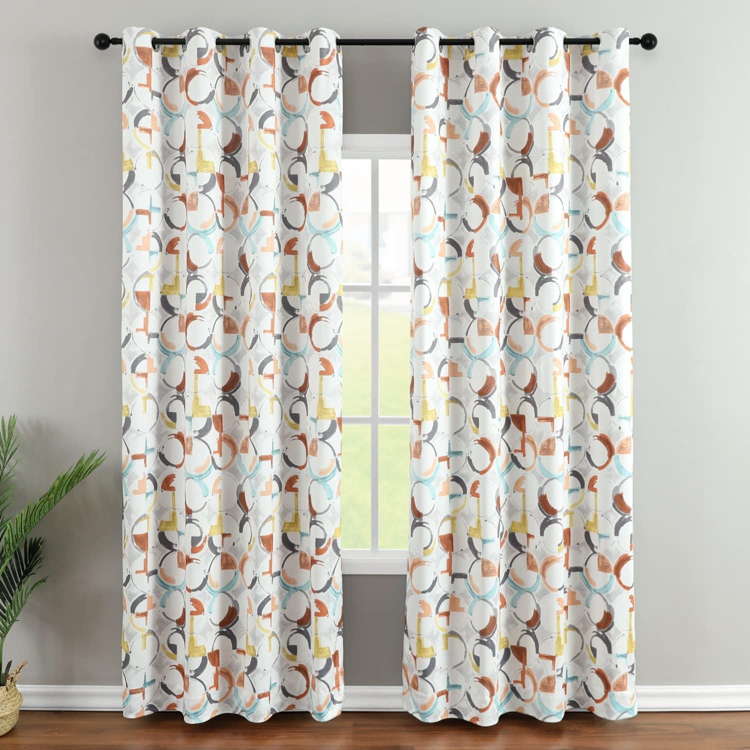 VOGOL Blackout Curtains for Nursery Kids Room 63 Inch Length, Colorful Abstra…