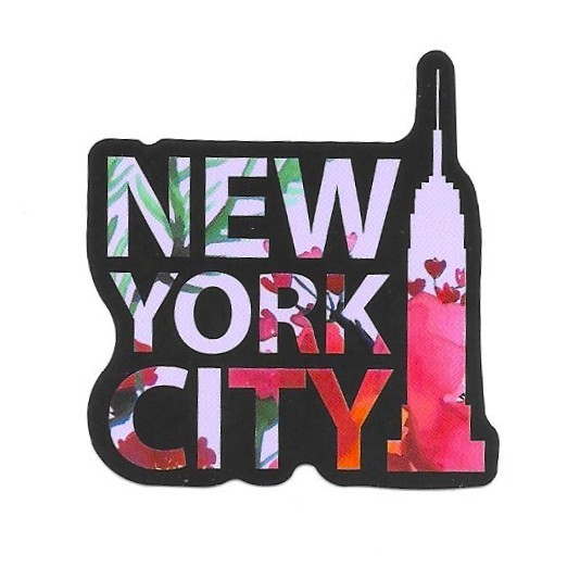 New York City Vinyl Sticker Floral Empire State Building Souvenir Die Cut