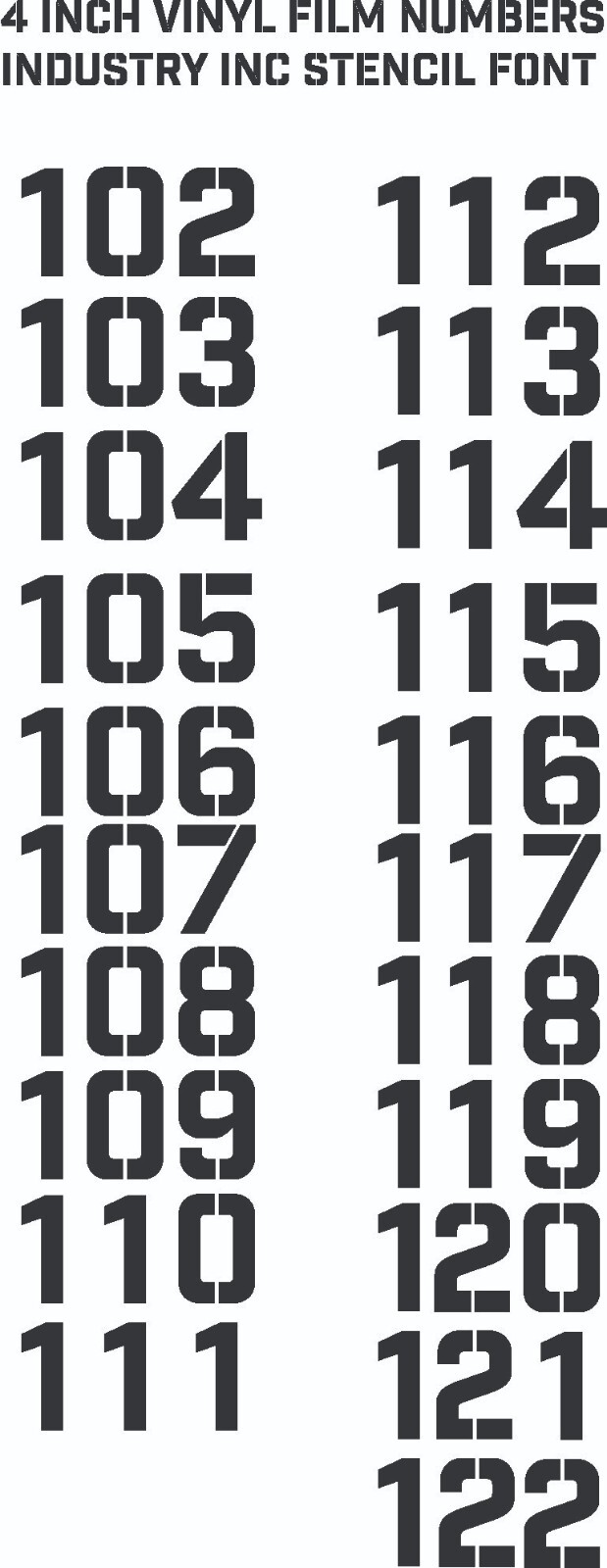 Industry Inc Stencil – Up to 70 Characters