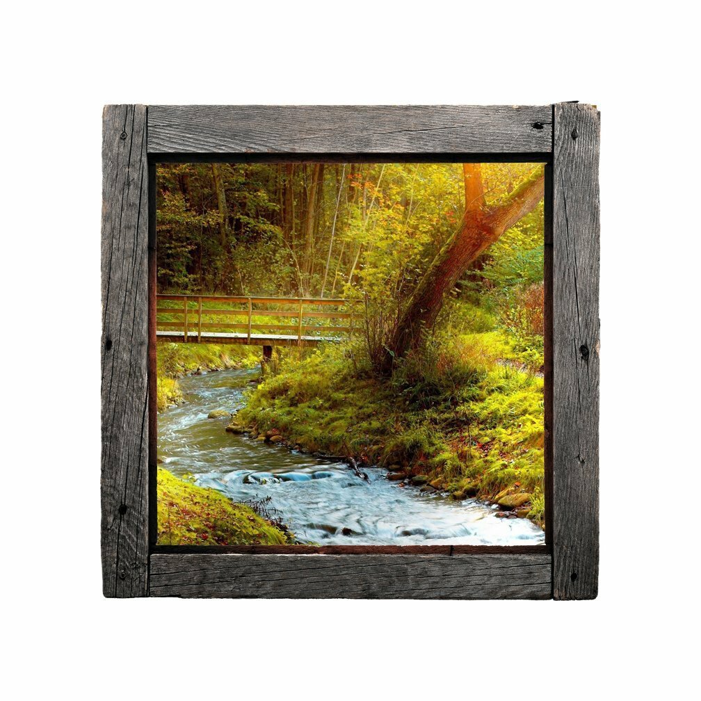 Sunlit Stream – Rustic Windowscape Series Wall Decal – Peel and Stick