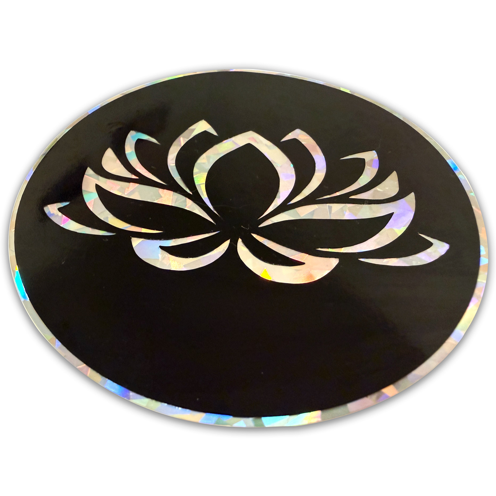 Holographic Lotus Flower Sticker Spiritual Vinyl Decal Car Laptop 3.5in