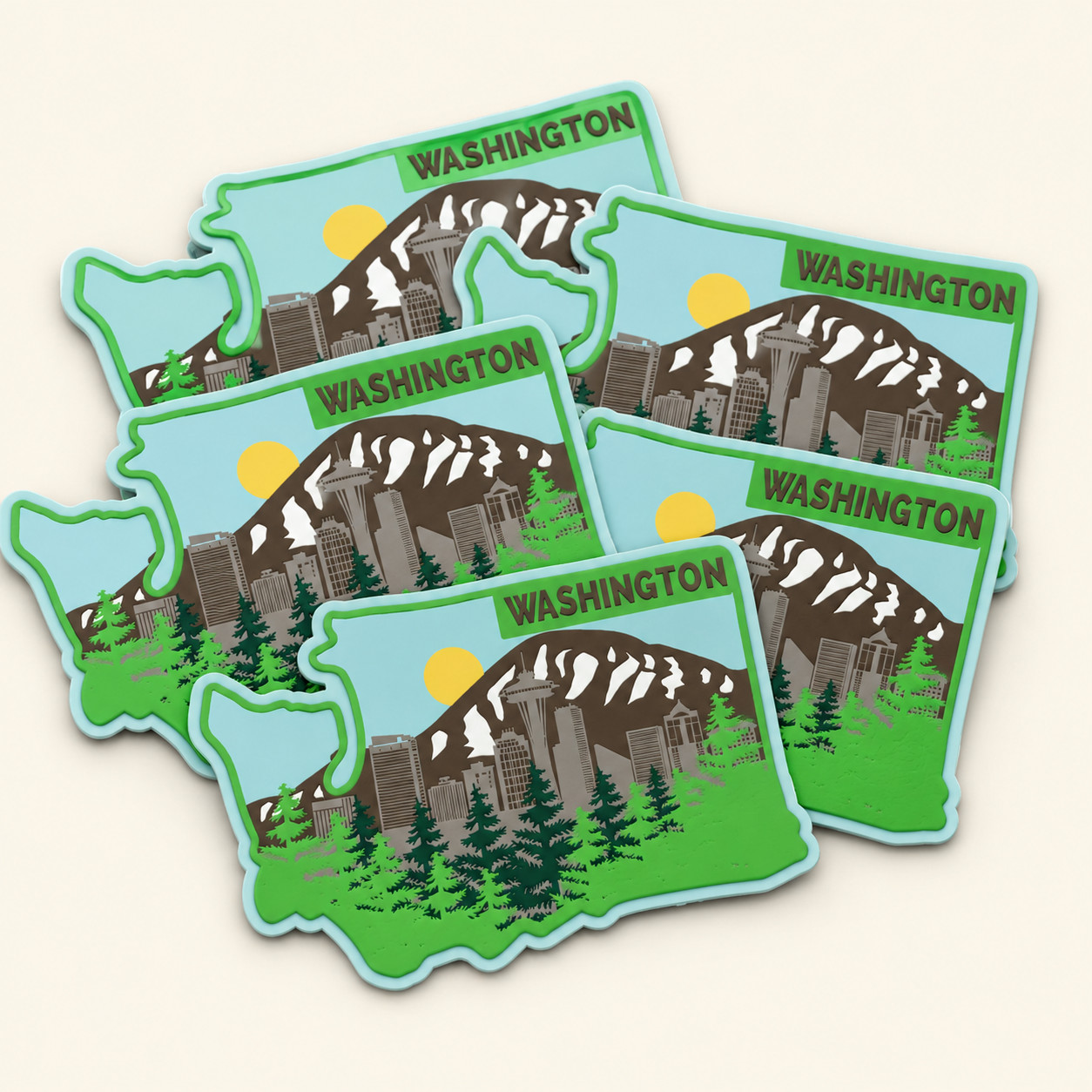 Washington State Vinyl Sticker 4×2.75 Inches – Waterproof, Glossy, Durable