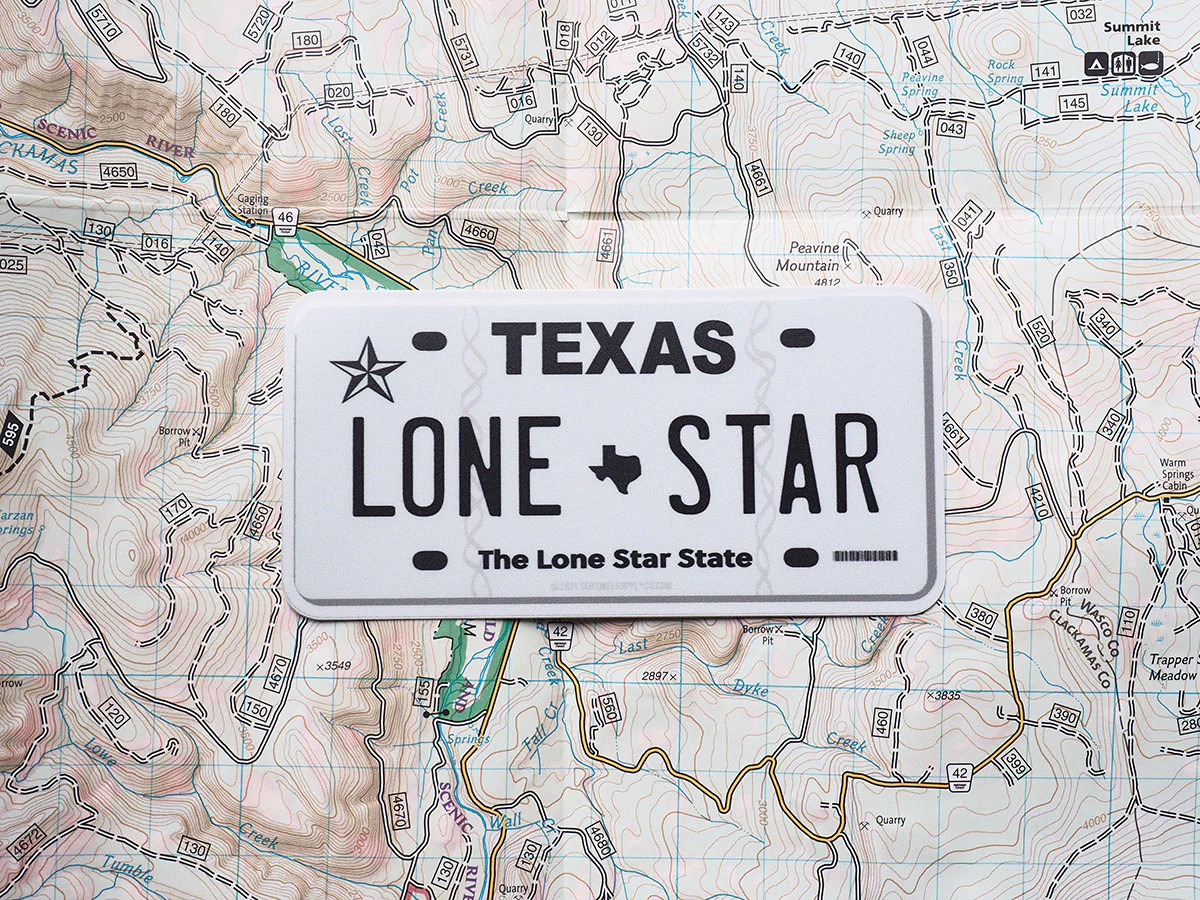 Lone Star Texas License Plate Sticker