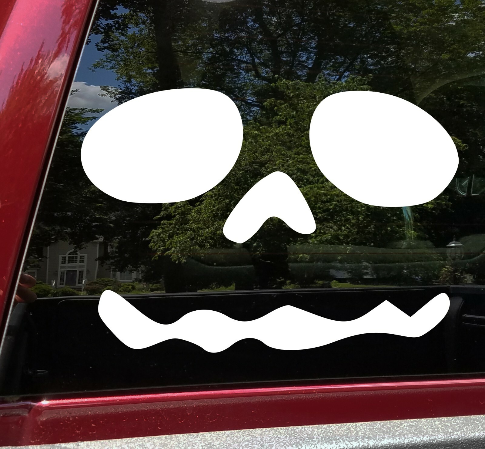 Pumpkin Face Vinyl Decal V11 | Halloween Creepy Smile Scary | Die Cut Sticker
