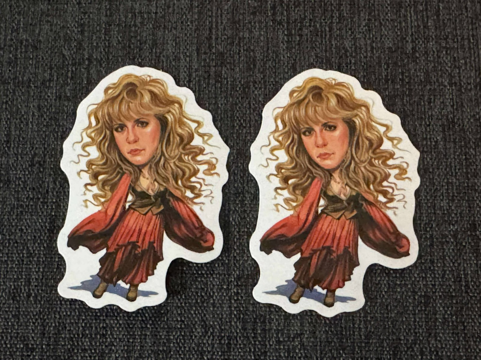 Lot (2) Stevie Nicks FLEETWOOD MAC 1 1/2" x 2 1/4" Band Stickers FAST FREE SHIP!