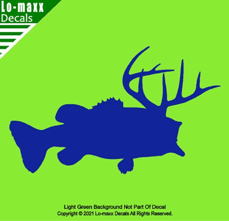Largemouth Deer Bass Outdoor Sportsman Unique Durable Die Cut Vinyl Decal Art
