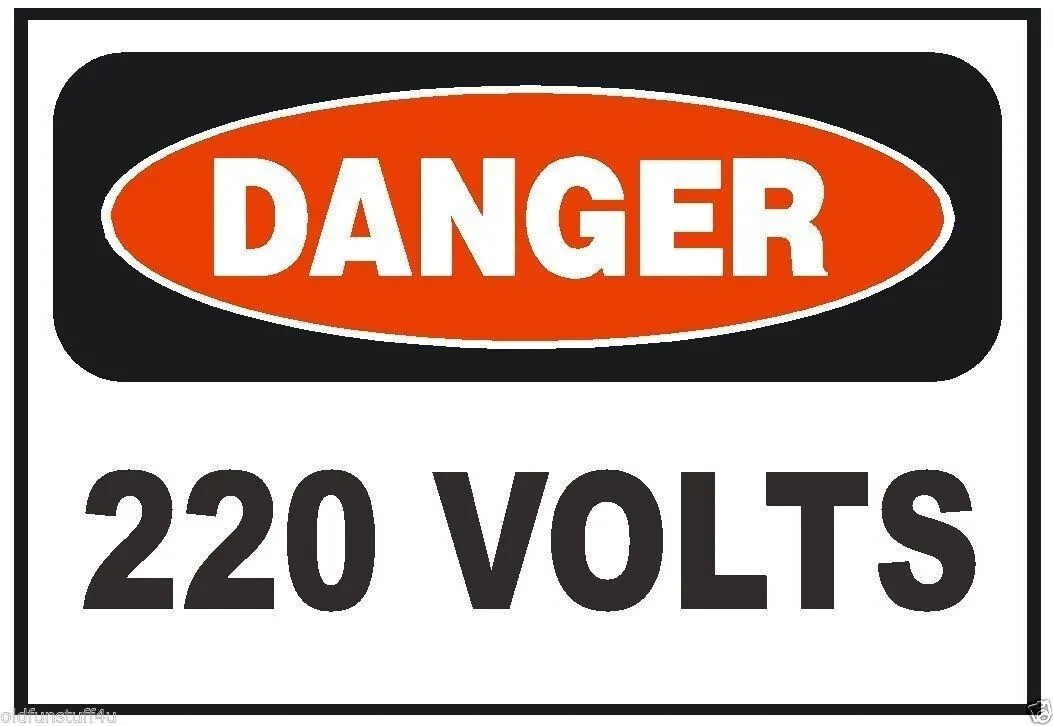 Danger 220 Volts Electrical Electrician Safety Sign Sticker Decal Label D217