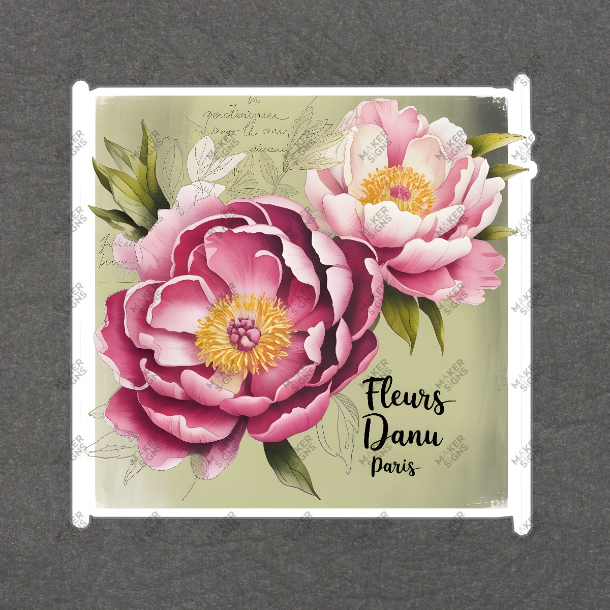 Vintage Floral Peony Art Print Elegant Home Decor Parisian Style #8209