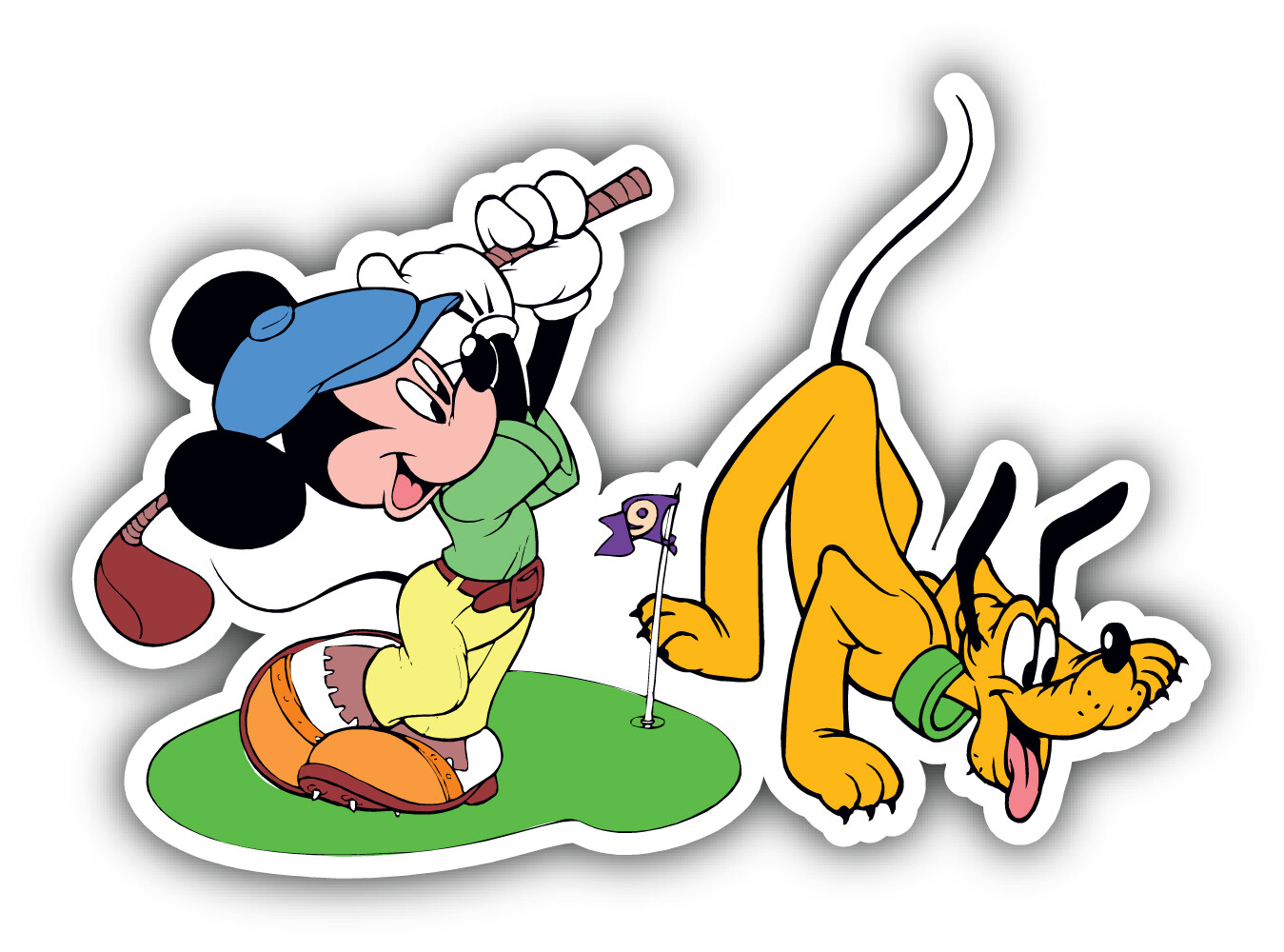 Mickey Mouse Cartoon Golf Sticker Bumper Decal – "SIZES"