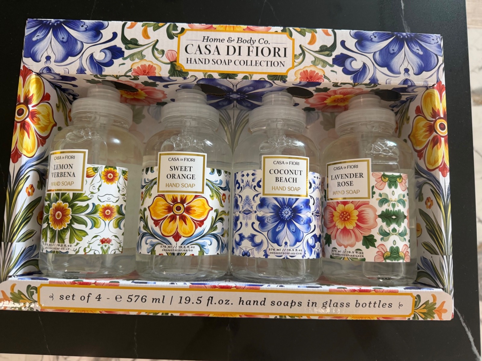 Home & Body Co. Casa Di Fiori Hand Soap Collection Set of 4, 19.5 Fl Oz (576 Ml)